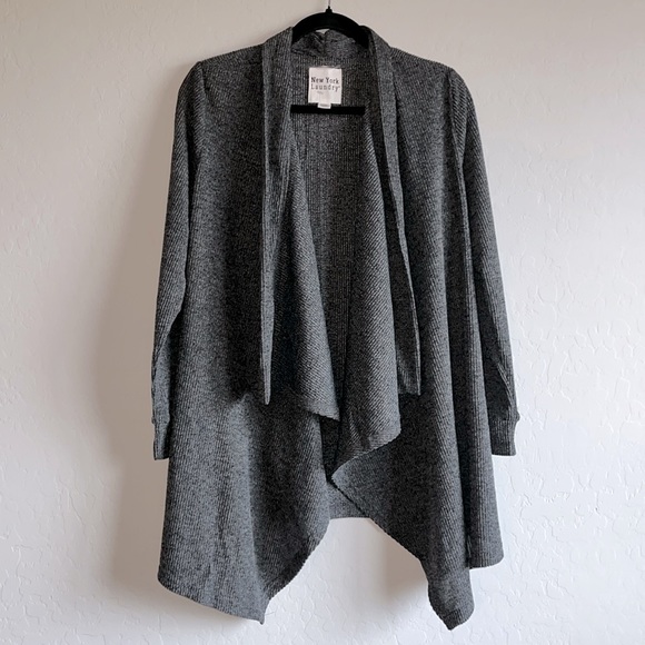 New York Laundry Cozy Chic Open/Drape Front Ribbed Cardigan Size S - Picture 3 of 10